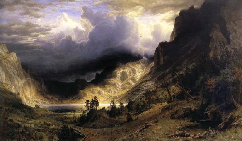 Albert Bierstadt A Storm in t he Rocky Mountains,Mt,Rosalie Norge oil painting art